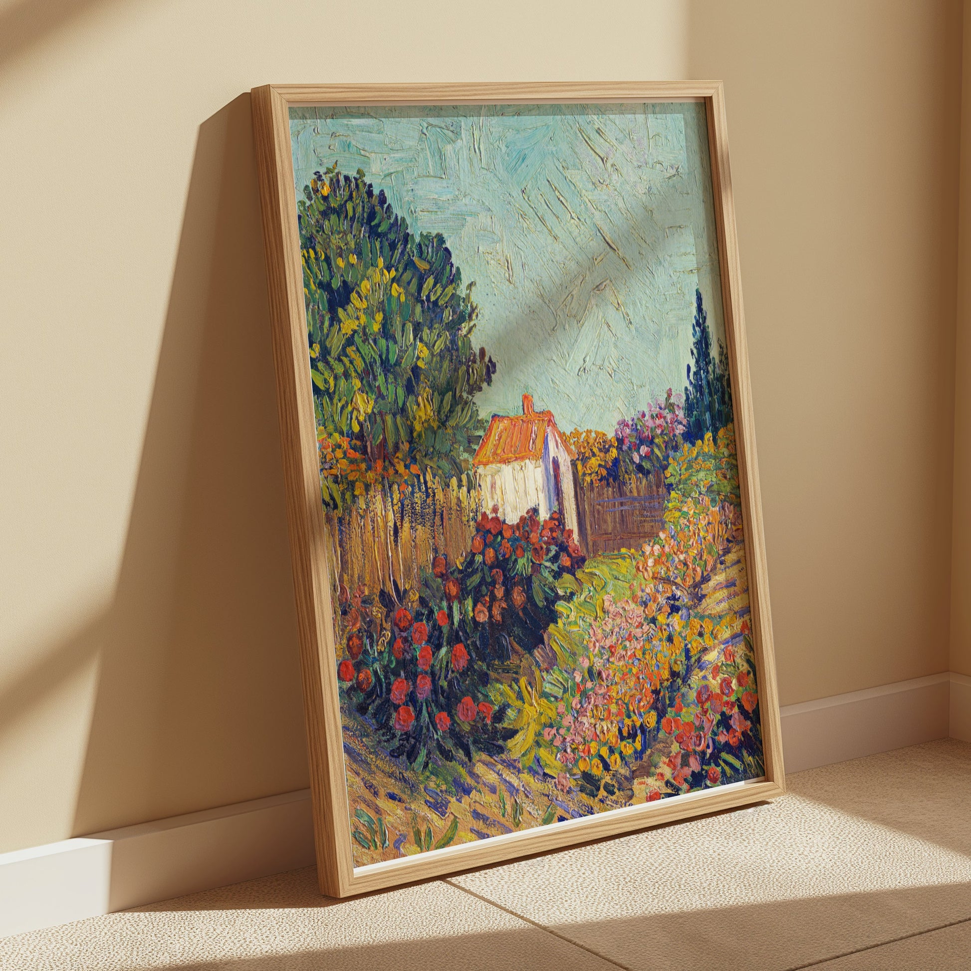Premium Poster of Vibrant Colourful Garden and Cottage Landscape Posters