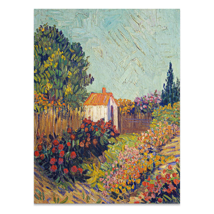 Premium Poster of Vibrant Colourful Garden and Cottage Landscape Posters