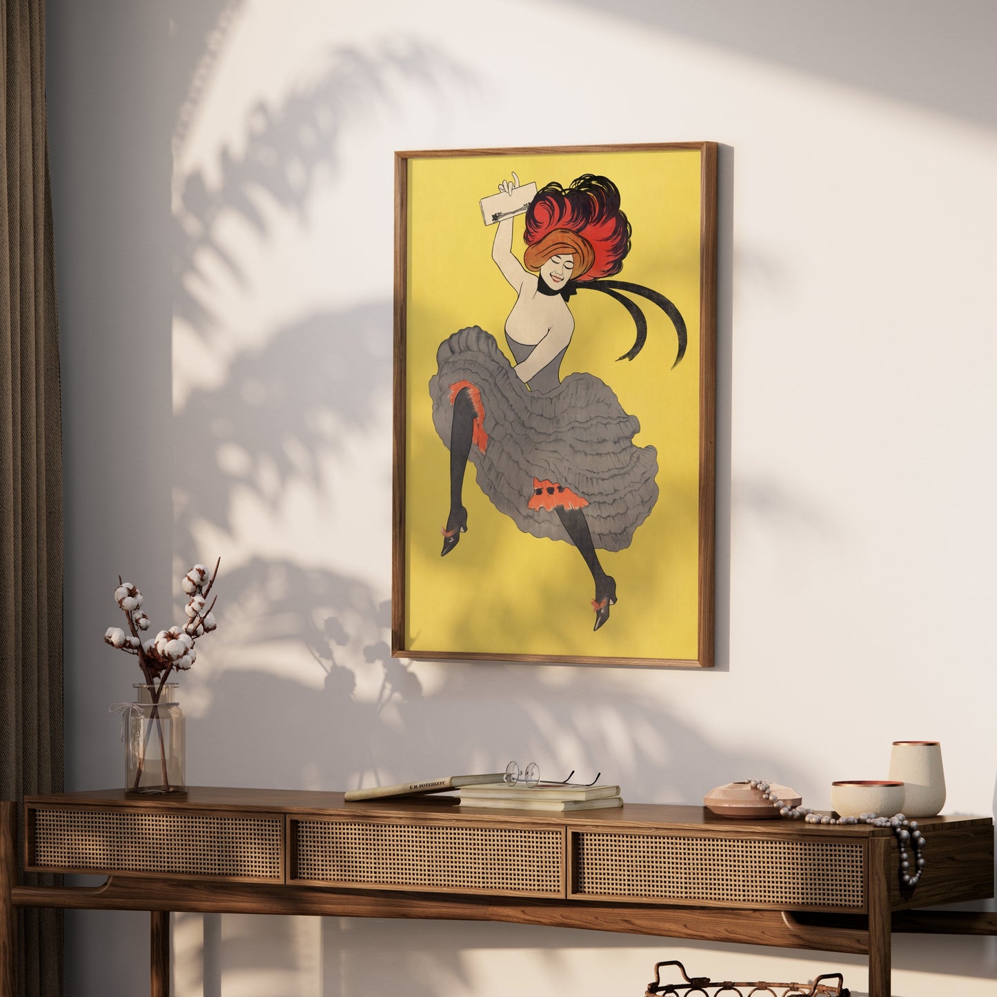 Premium Poster of Vibrant Dancing Lady with Red Hair Retro Chic Posters