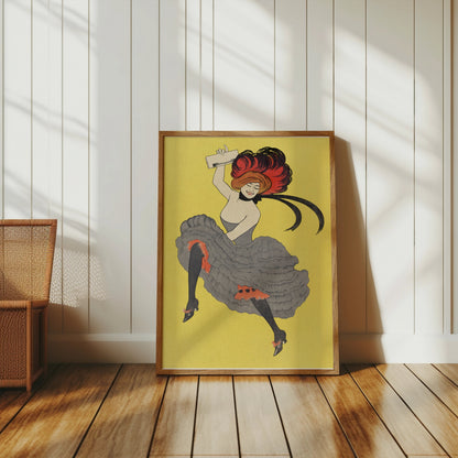 Premium Poster of Vibrant Dancing Lady with Red Hair Retro Chic Posters