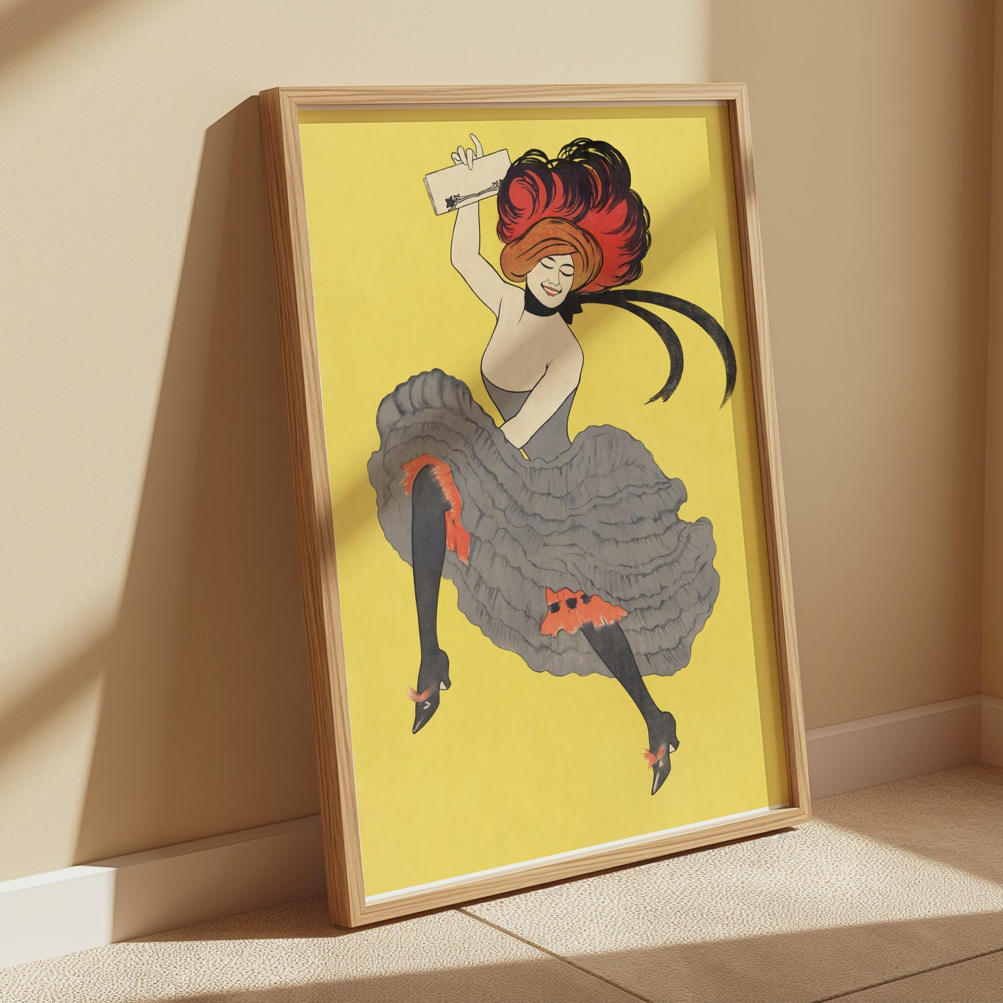 Premium Poster of Vibrant Dancing Lady with Red Hair Retro Chic Posters
