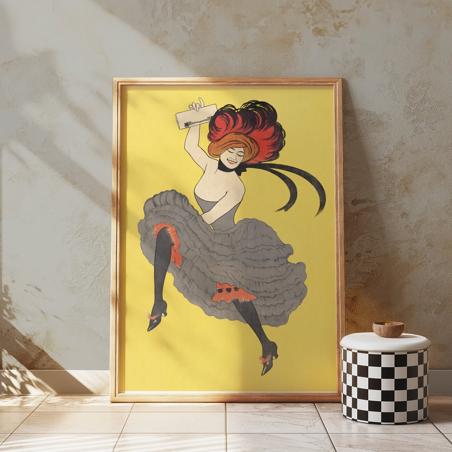 Premium Poster of Vibrant Dancing Lady with Red Hair Retro Chic Posters