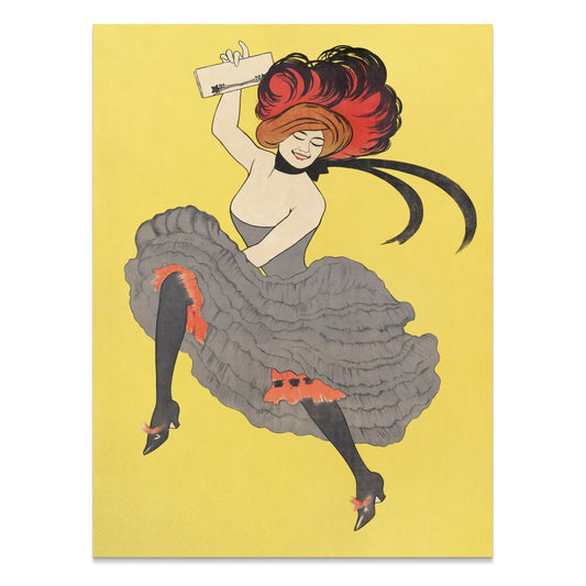 Premium Poster of Vibrant Dancing Lady with Red Hair Retro Chic Posters