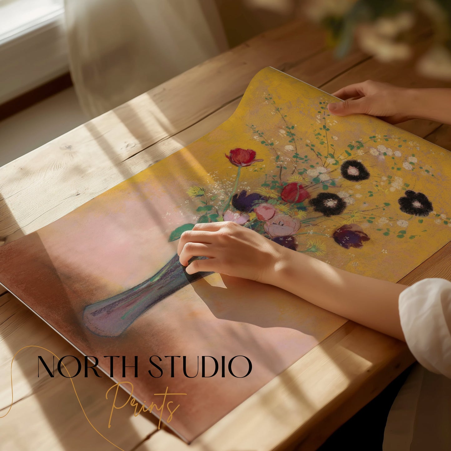 Premium Poster of Vibrant Floral Arrangement with Vase Art Print Posters