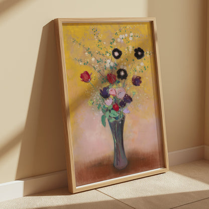 Premium Poster of Vibrant Floral Arrangement with Vase Art Print Posters