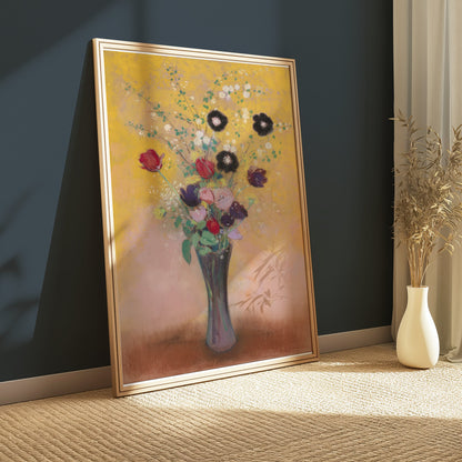 Premium Poster of Vibrant Floral Arrangement with Vase Art Print Posters