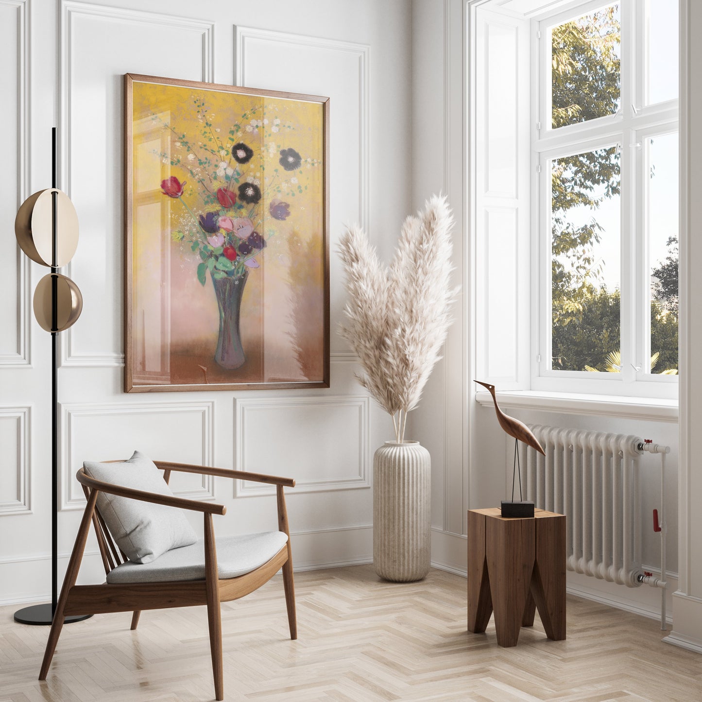 Premium Poster of Vibrant Floral Arrangement with Vase Art Print Posters