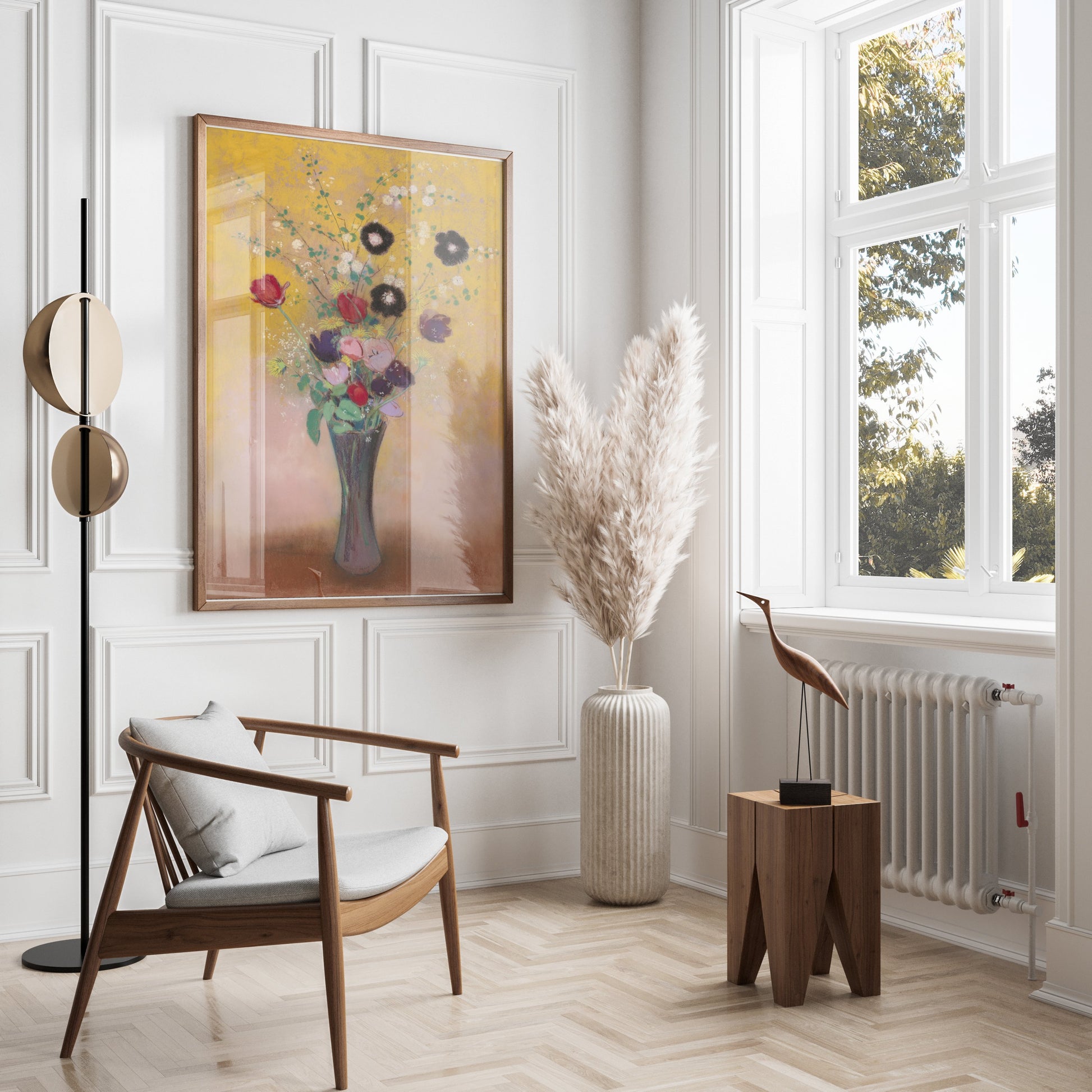 Premium Poster of Vibrant Floral Arrangement with Vase Art Print Posters