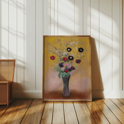 Premium Poster of Vibrant Floral Arrangement with Vase Art Print Posters