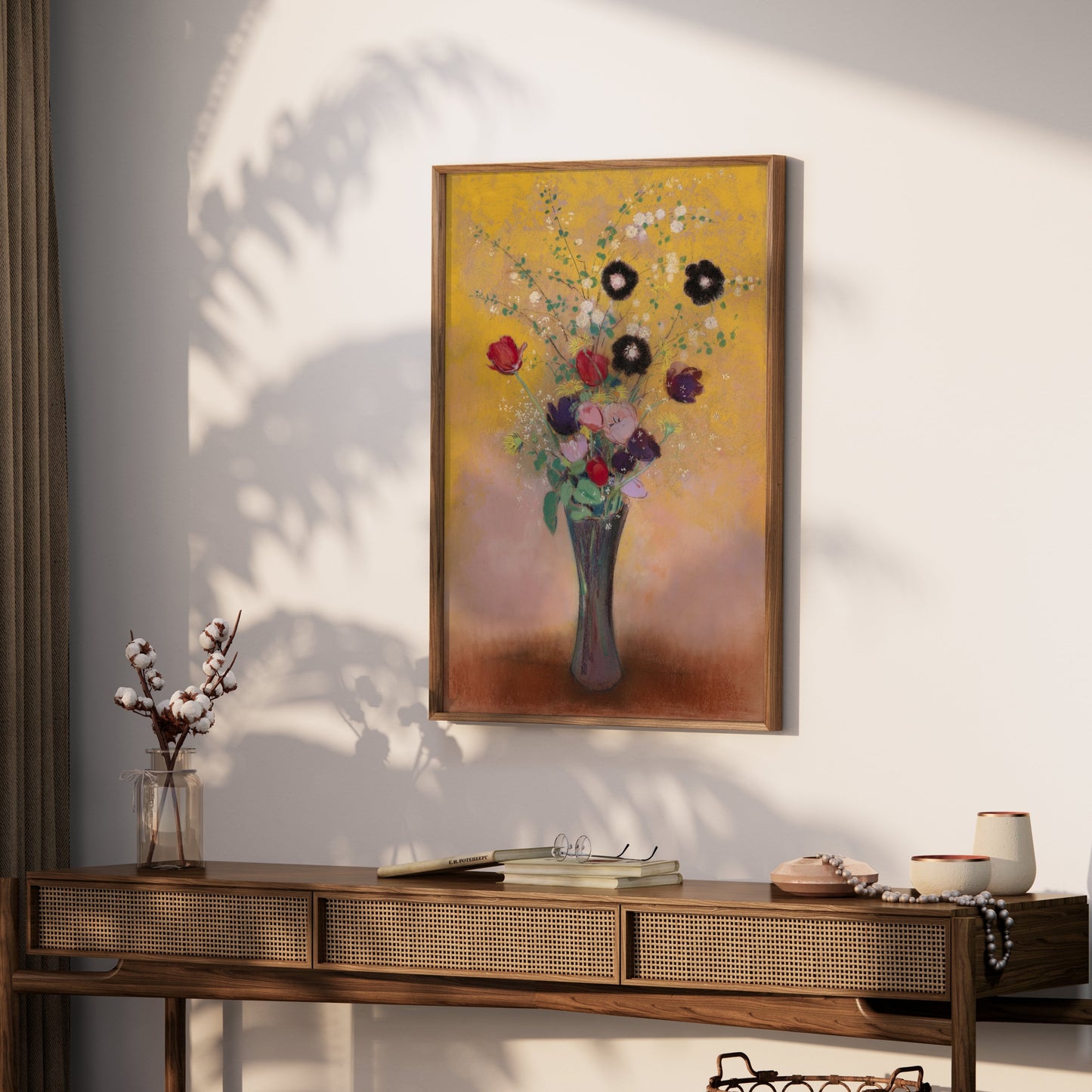 Premium Poster of Vibrant Floral Arrangement with Vase Art Print Posters