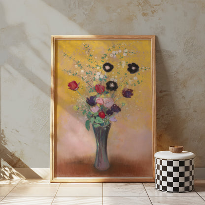 Premium Poster of Vibrant Floral Arrangement with Vase Art Print Posters