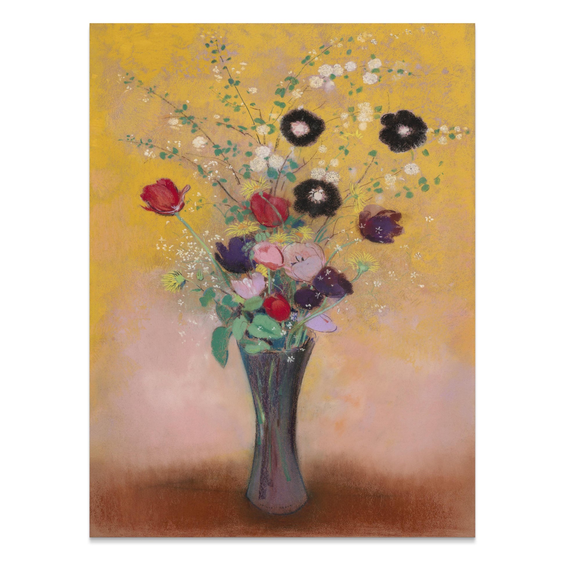 Premium Poster of Vibrant Floral Arrangement with Vase Art Print Posters