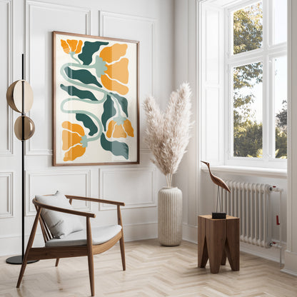 Premium Poster of Vibrant Floral Art Print for Home Wall Décor Posters