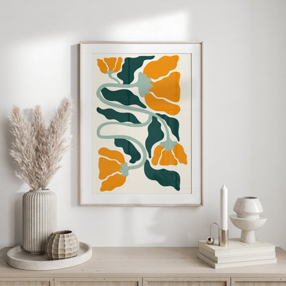 Premium Poster of Vibrant Floral Art Print for Home Wall Décor Posters