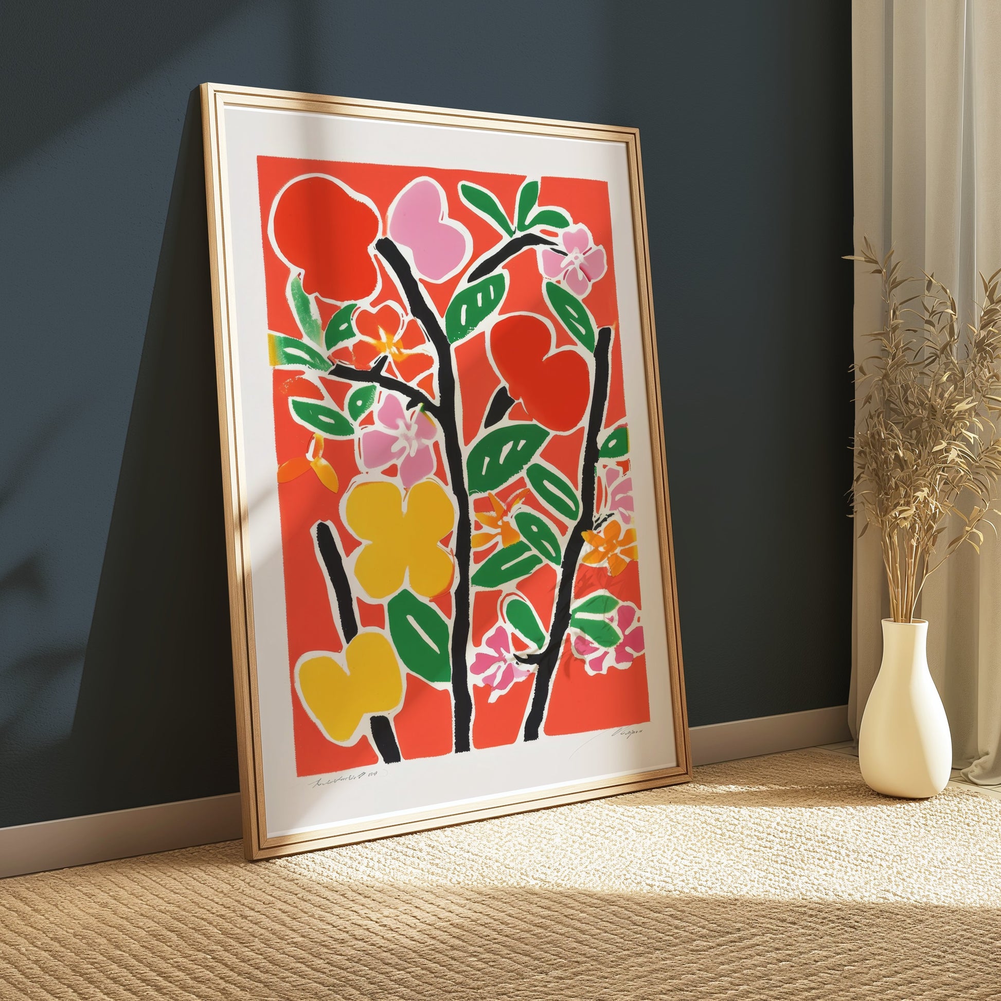 Premium Poster of Vibrant Floral Botanical Art Print Colorful Wall Posters