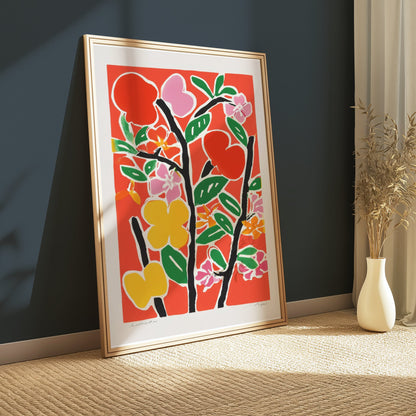 Premium Poster of Vibrant Floral Botanical Art Print Colorful Wall Posters