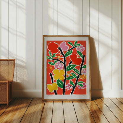 Premium Poster of Vibrant Floral Botanical Art Print Colorful Wall Posters