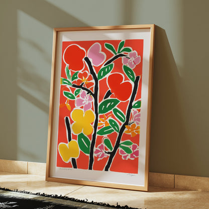 Premium Poster of Vibrant Floral Botanical Art Print Colorful Wall Posters