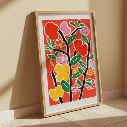 Premium Poster of Vibrant Floral Botanical Art Print Colorful Wall Posters