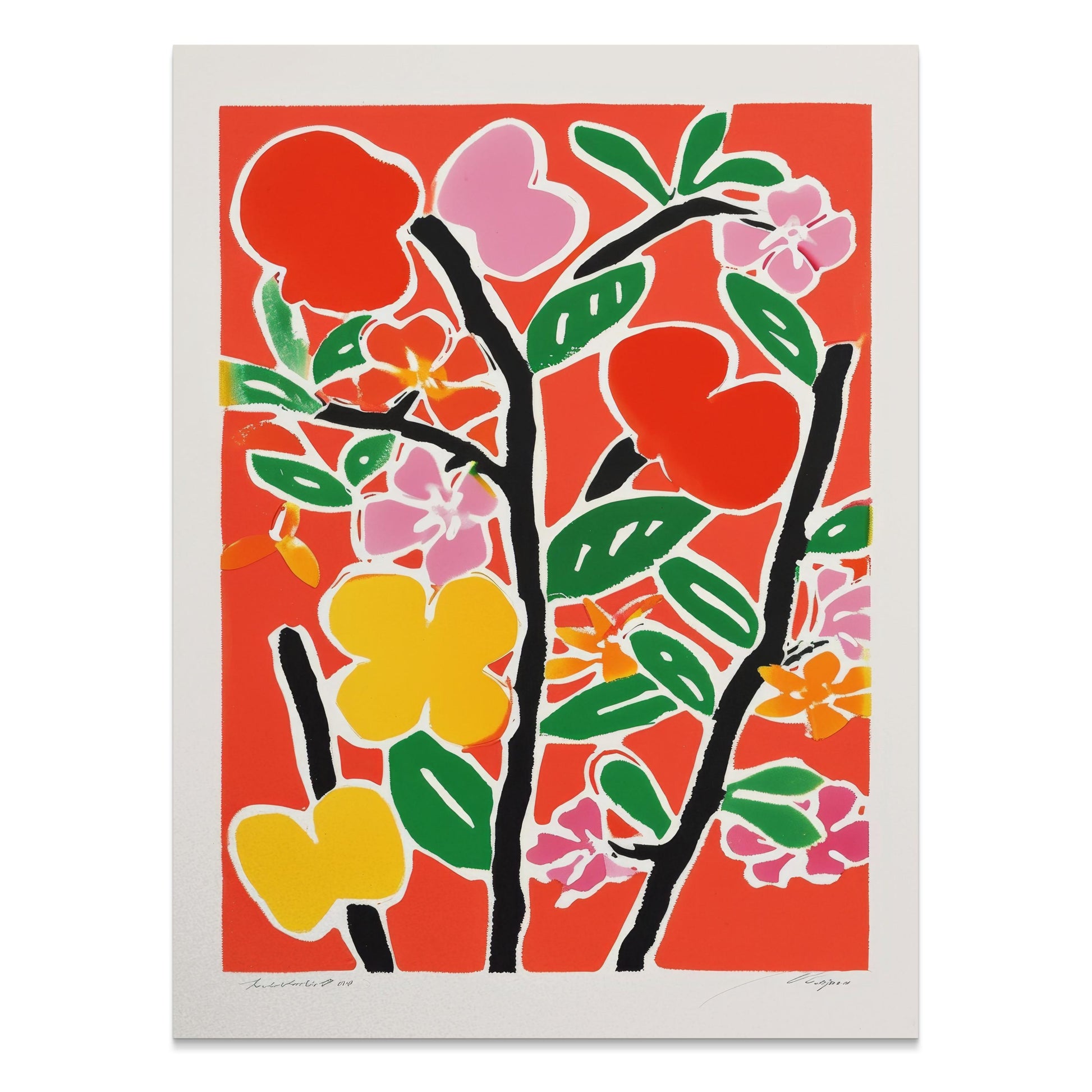 Premium Poster of Vibrant Floral Botanical Art Print Colorful Wall Posters