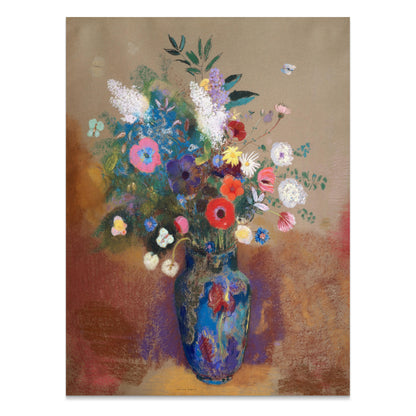 Premium Poster of Vibrant Floral Bouquet in Blue Vase Wall Art Posters