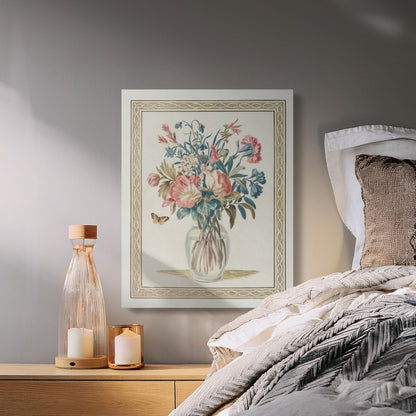 Premium Poster of Vibrant Floral Bouquet with Butterfly Canvas Wraps