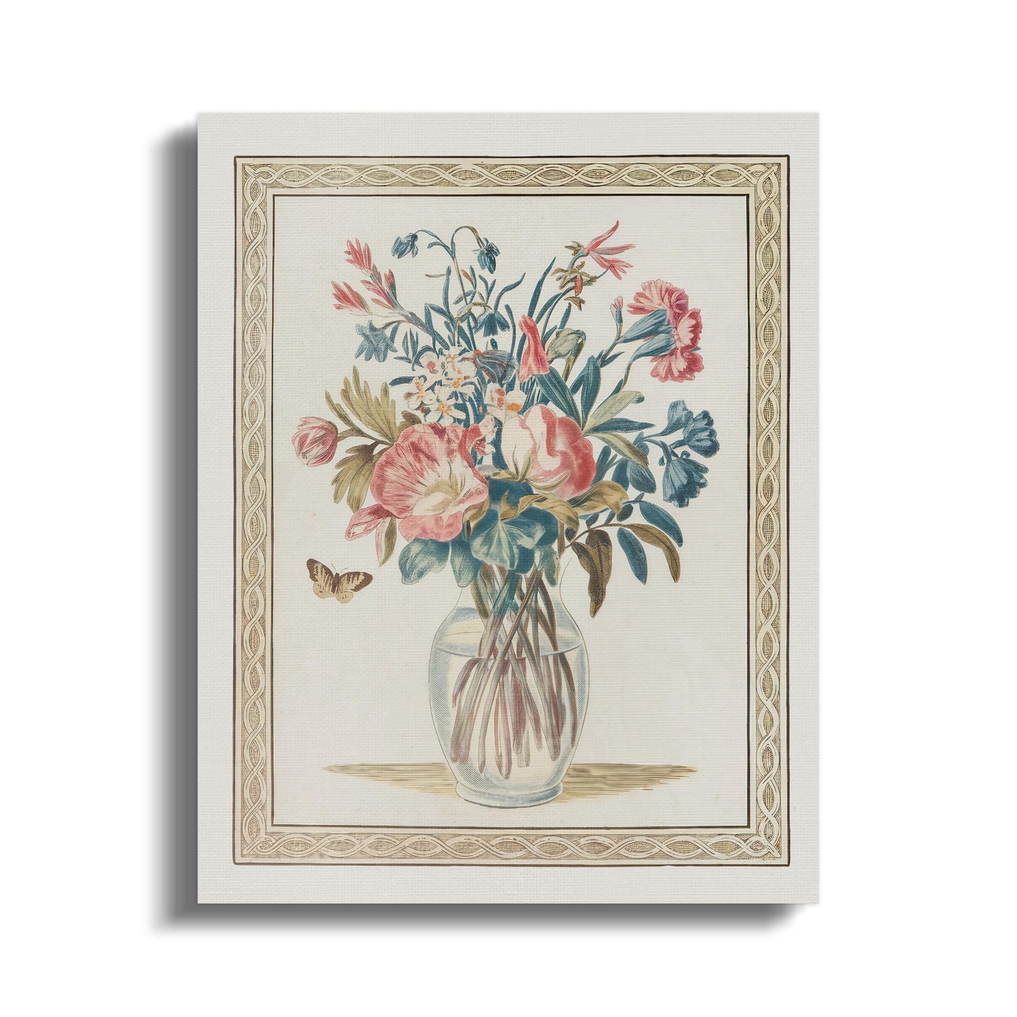 Premium Poster of Vibrant Floral Bouquet with Butterfly Canvas Wraps
