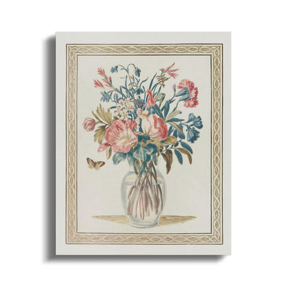 Premium Poster of Vibrant Floral Bouquet with Butterfly Canvas Wraps