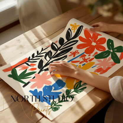Premium Poster of Vibrant Floral Garden Art Colorful Flower Wall Posters