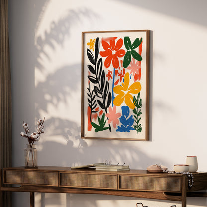 Premium Poster of Vibrant Floral Garden Art Colorful Flower Wall Posters