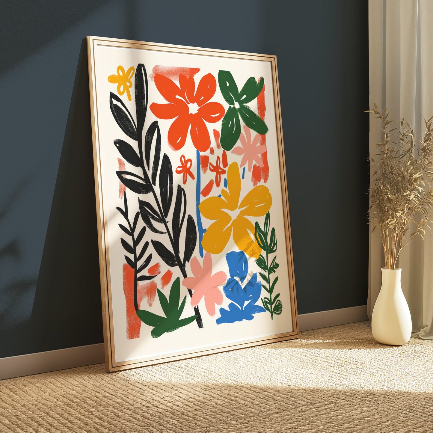 Premium Poster of Vibrant Floral Garden Art Colorful Flower Wall Posters