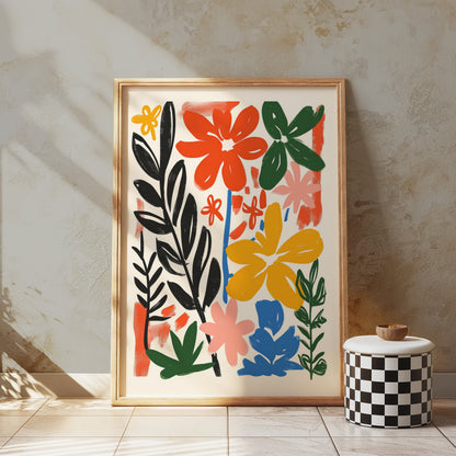 Premium Poster of Vibrant Floral Garden Art Colorful Flower Wall Posters