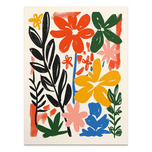 Premium Poster of Vibrant Floral Garden Art Colorful Flower Wall Posters