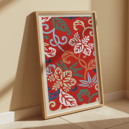 Premium Poster of Vibrant Floral Pattern Design Decorative Wall Posters