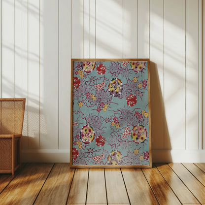 Premium Poster of Vibrant Floral Pattern Japanese Art Posters
