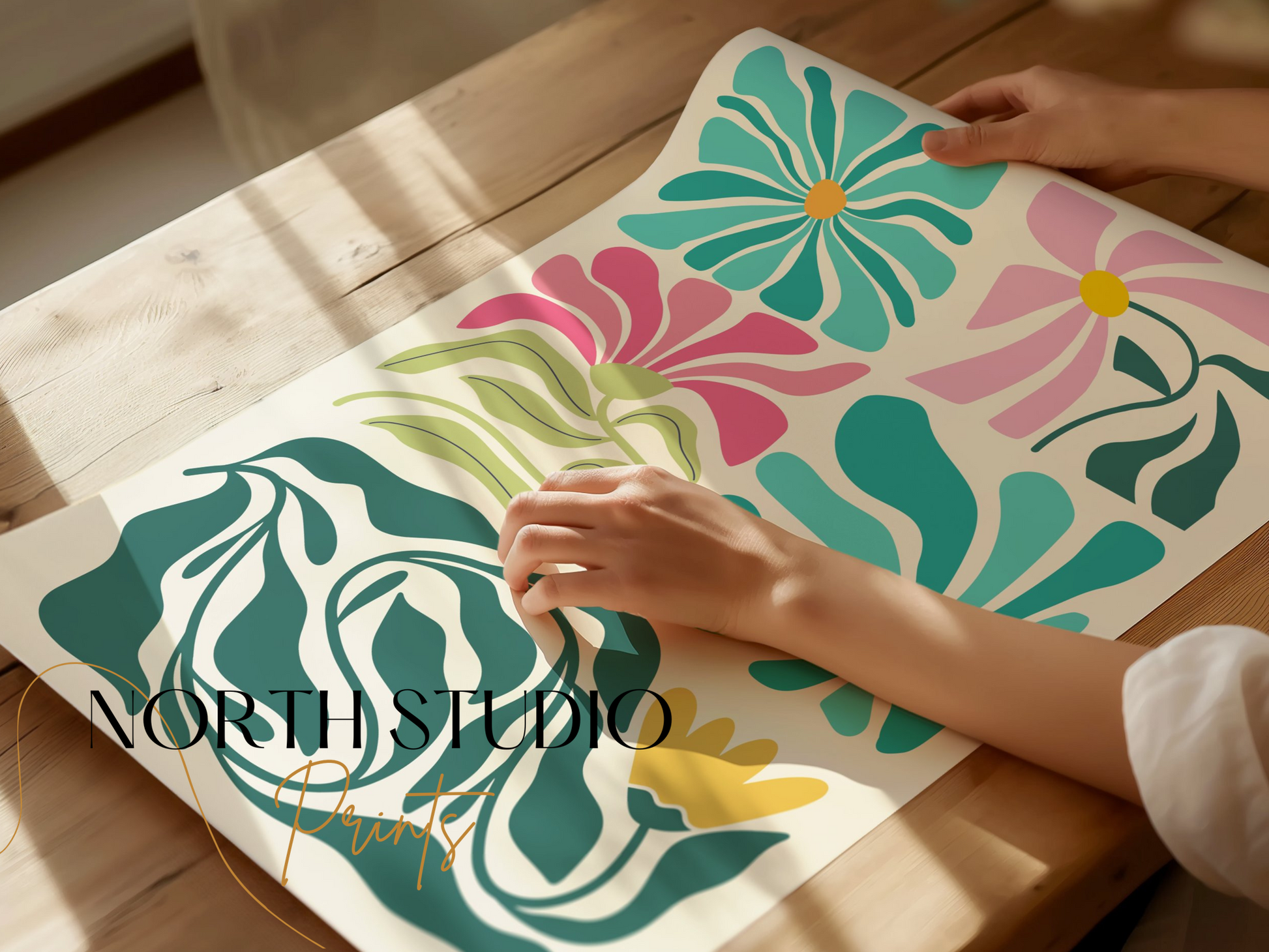 Premium Poster of Vibrant Floral Patterns in Abstract Art Style Posters