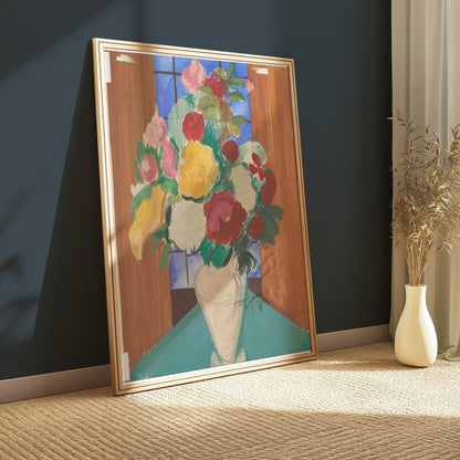 Premium Poster of Vibrant Floral Vase Art Display for Bright Spaces Posters