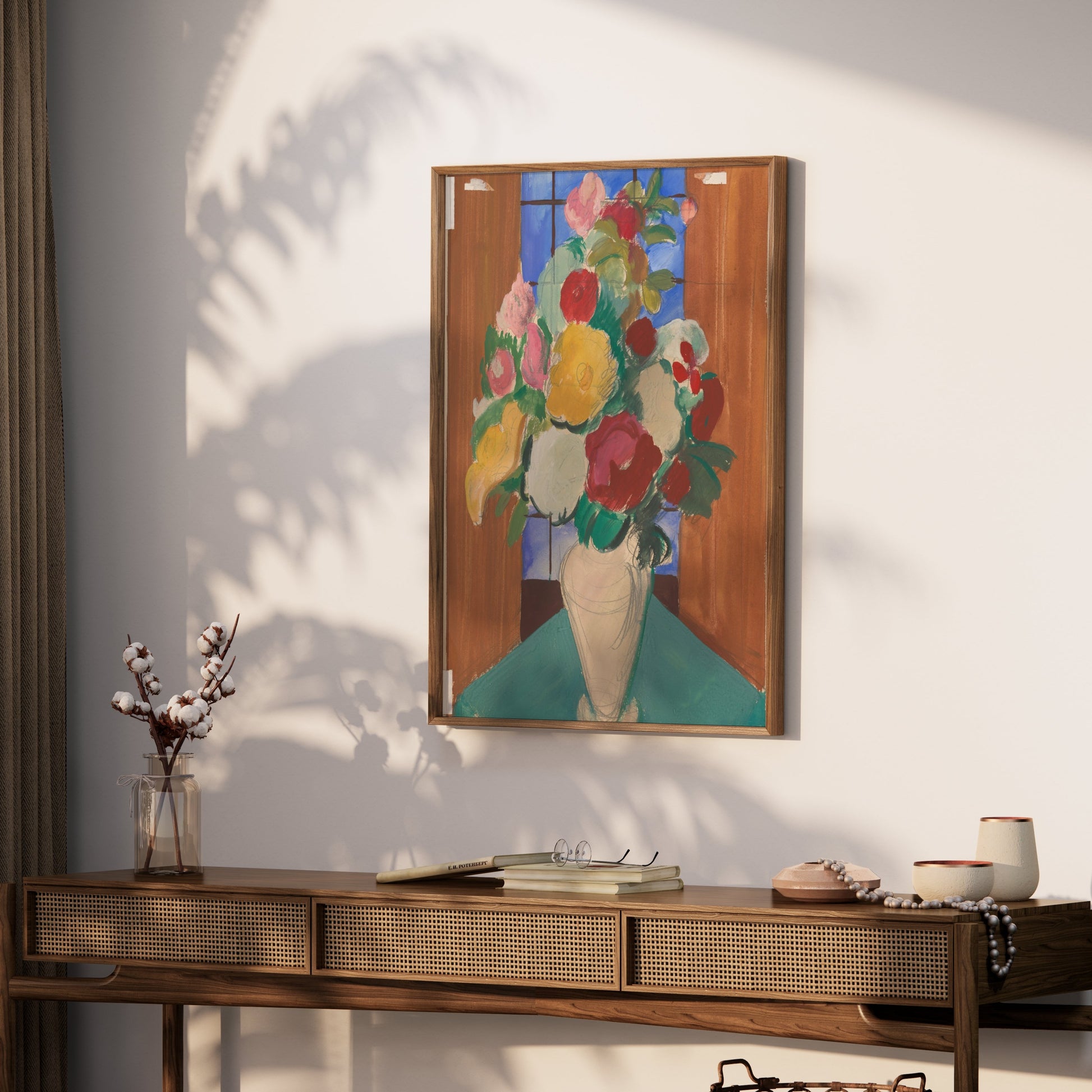Premium Poster of Vibrant Floral Vase Art Display for Bright Spaces Posters