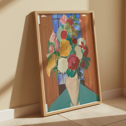 Premium Poster of Vibrant Floral Vase Art Display for Bright Spaces Posters