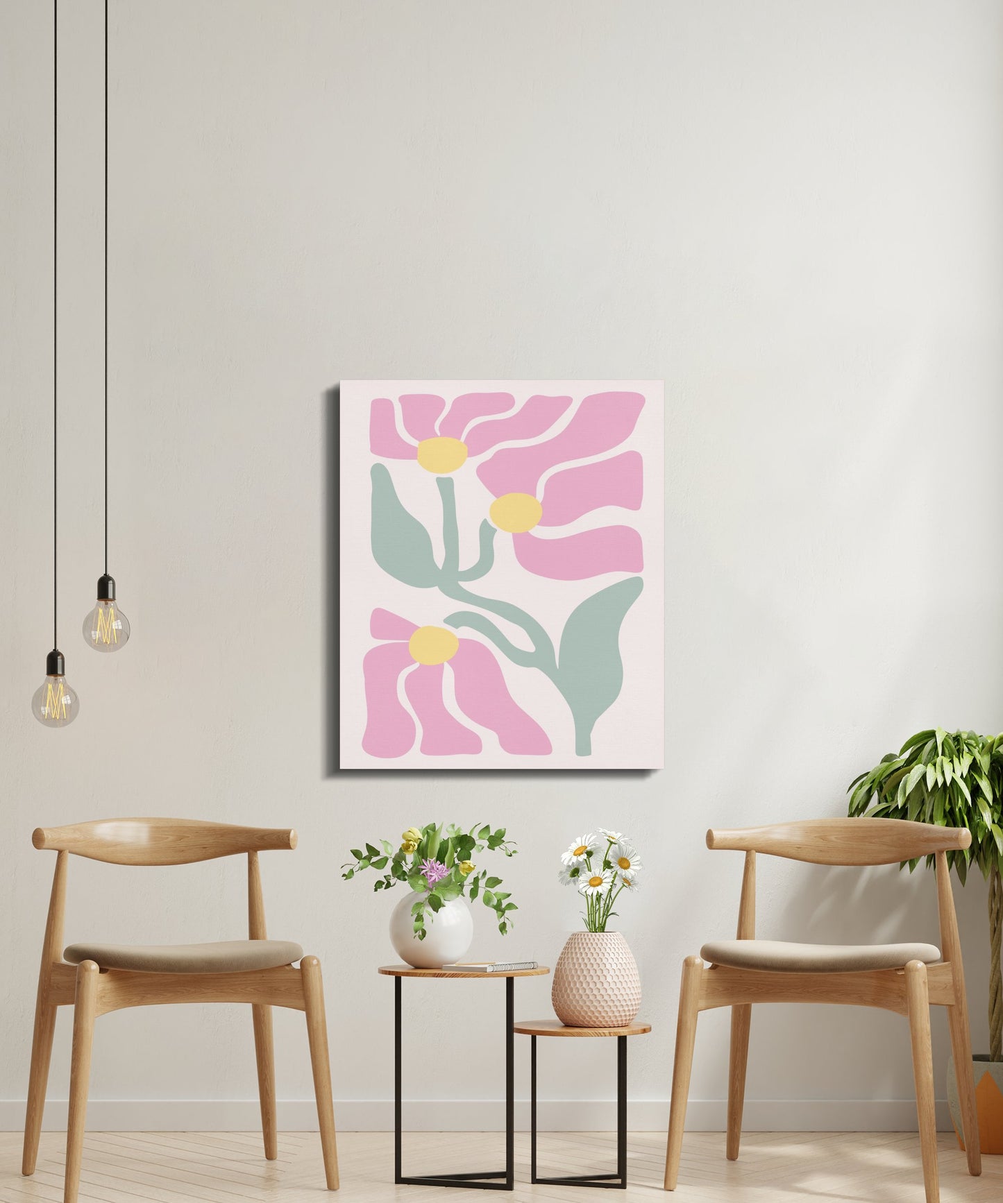 Premium Poster of Vibrant Floral Wall Art Canvas Wraps for Home Decor