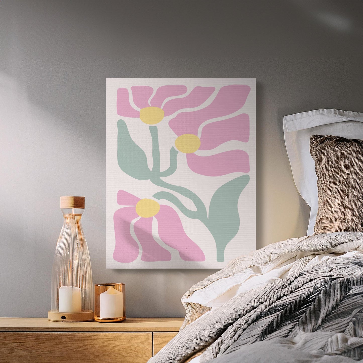 Premium Poster of Vibrant Floral Wall Art Canvas Wraps for Home Decor