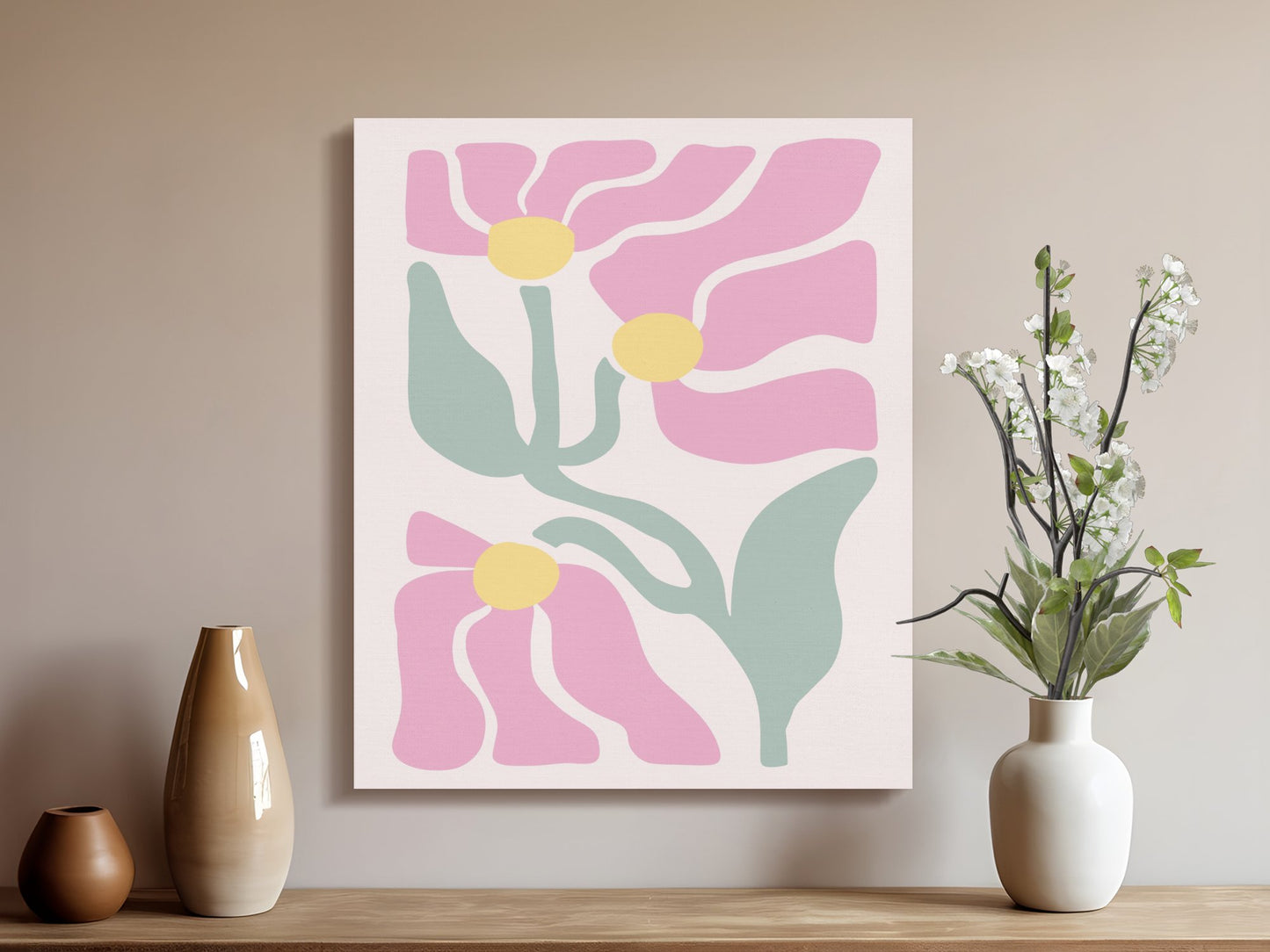 Premium Poster of Vibrant Floral Wall Art Canvas Wraps for Home Decor