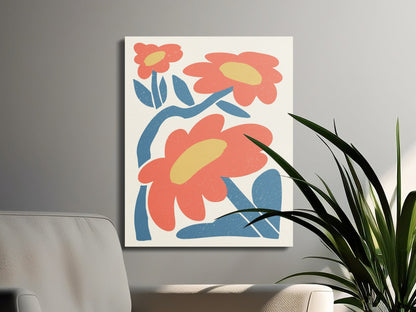 Premium Poster of Vibrant Floral Wall Art for Home Decor Canvas Wraps