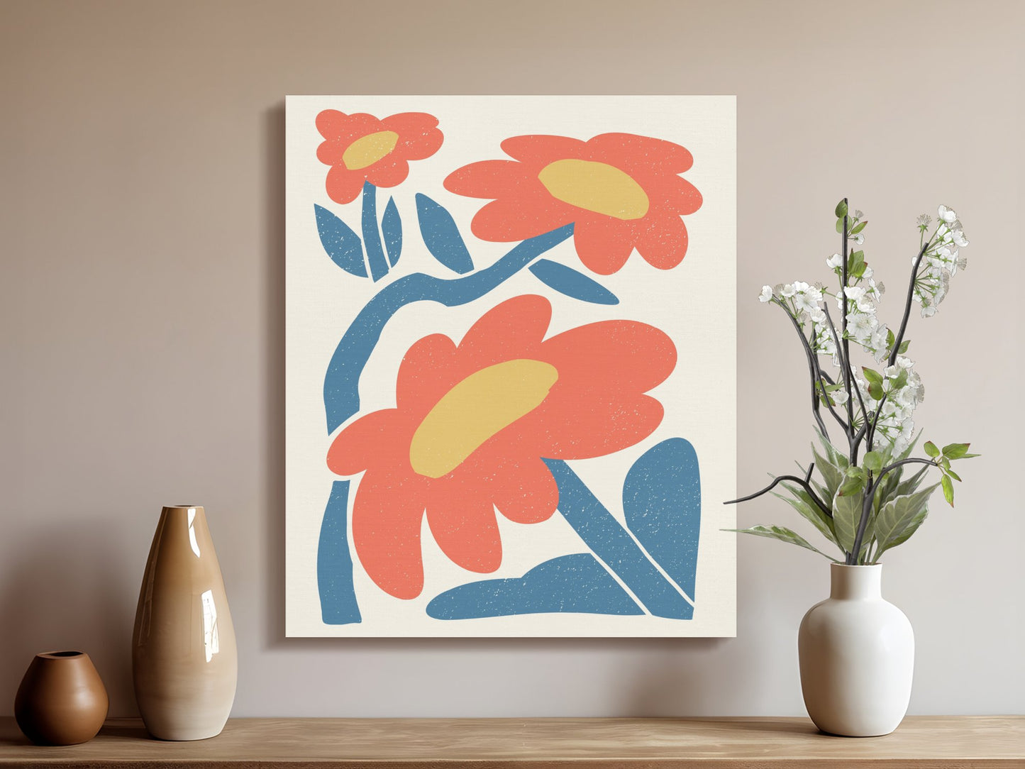 Premium Poster of Vibrant Floral Wall Art for Home Decor Canvas Wraps