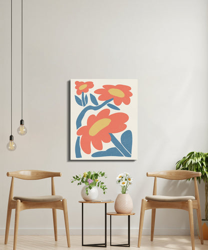 Premium Poster of Vibrant Floral Wall Art for Home Decor Canvas Wraps