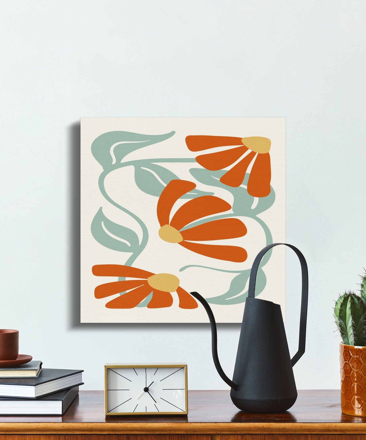 Premium Poster of Vibrant Floral Wall Art with Bold Daisies Canvas Wraps