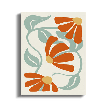 Premium Poster of Vibrant Floral Wall Art with Bold Daisies Canvas Wraps