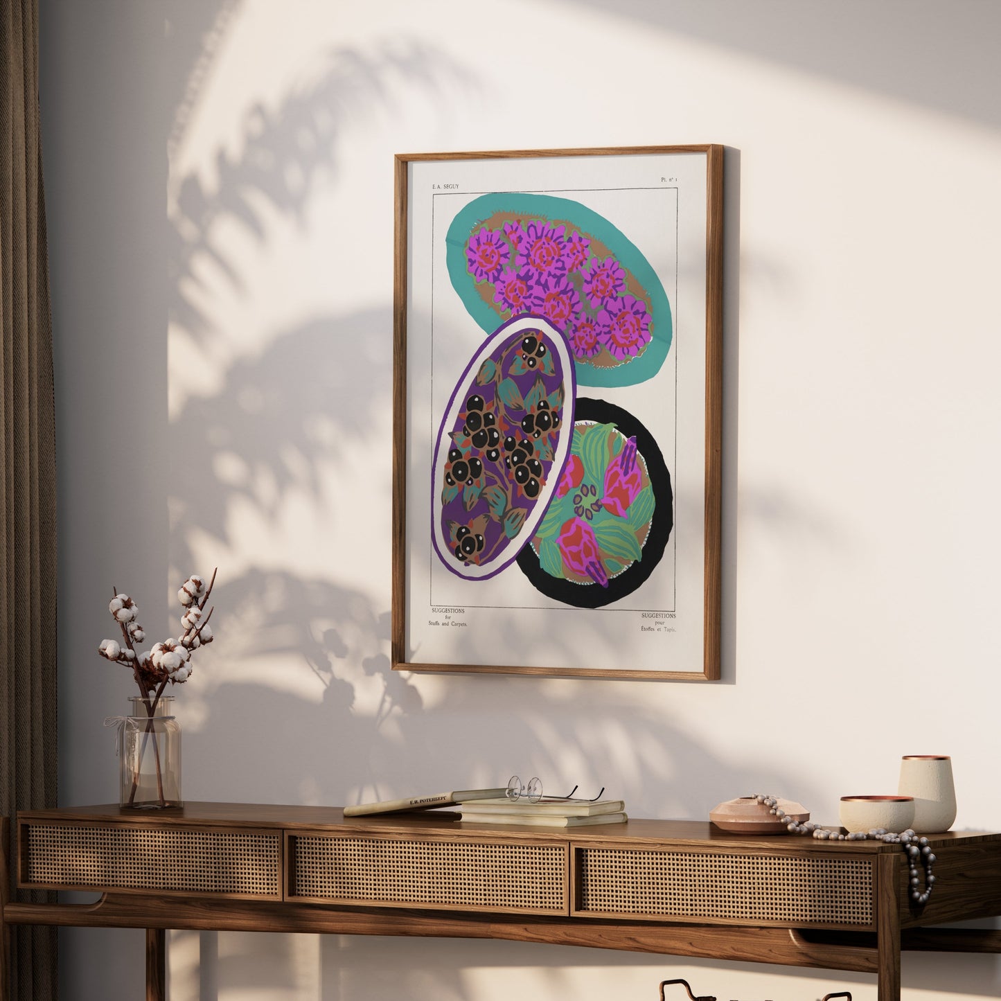 Premium Poster of Vibrant Floral and Abstract Rugs Art Print Posters