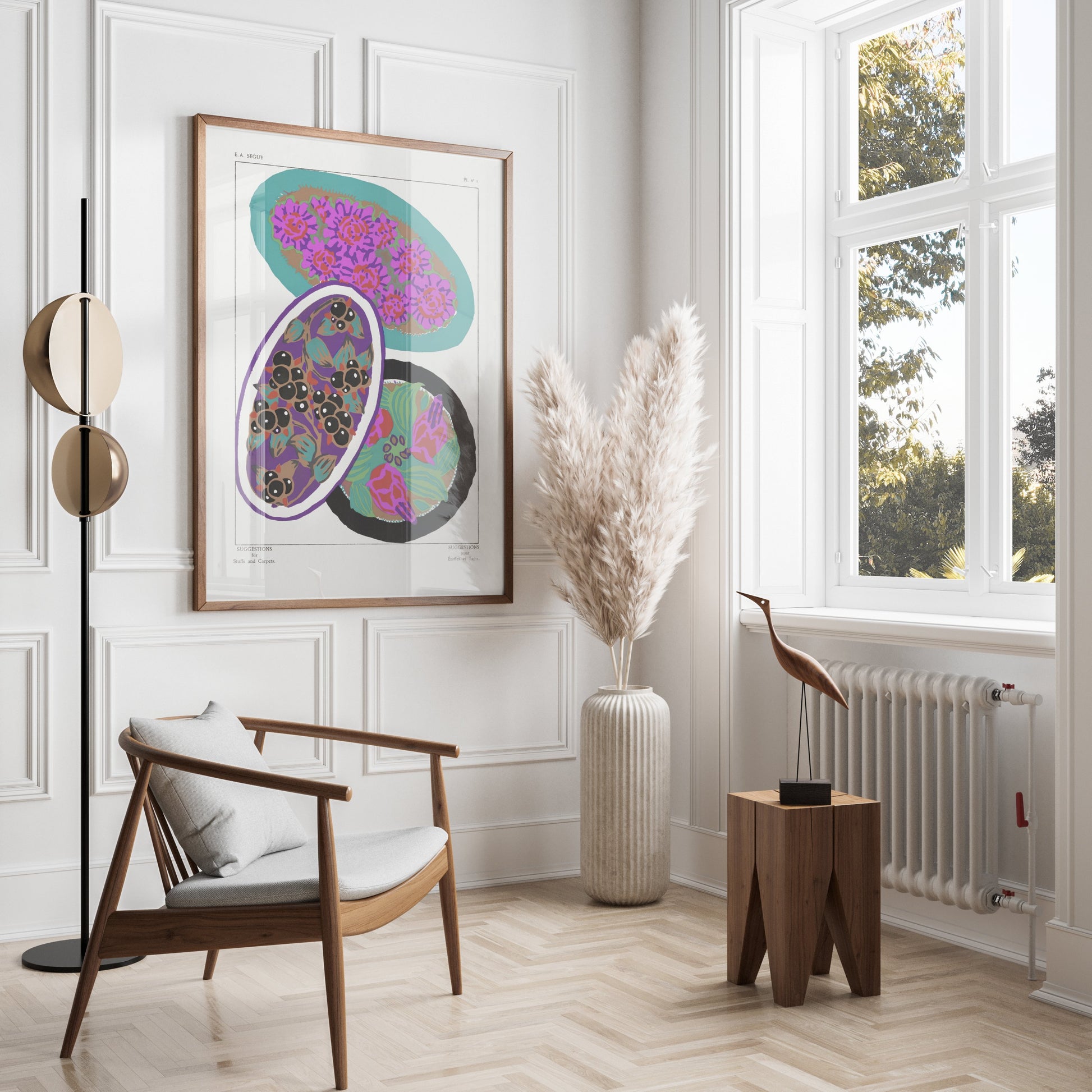 Premium Poster of Vibrant Floral and Abstract Rugs Art Print Posters