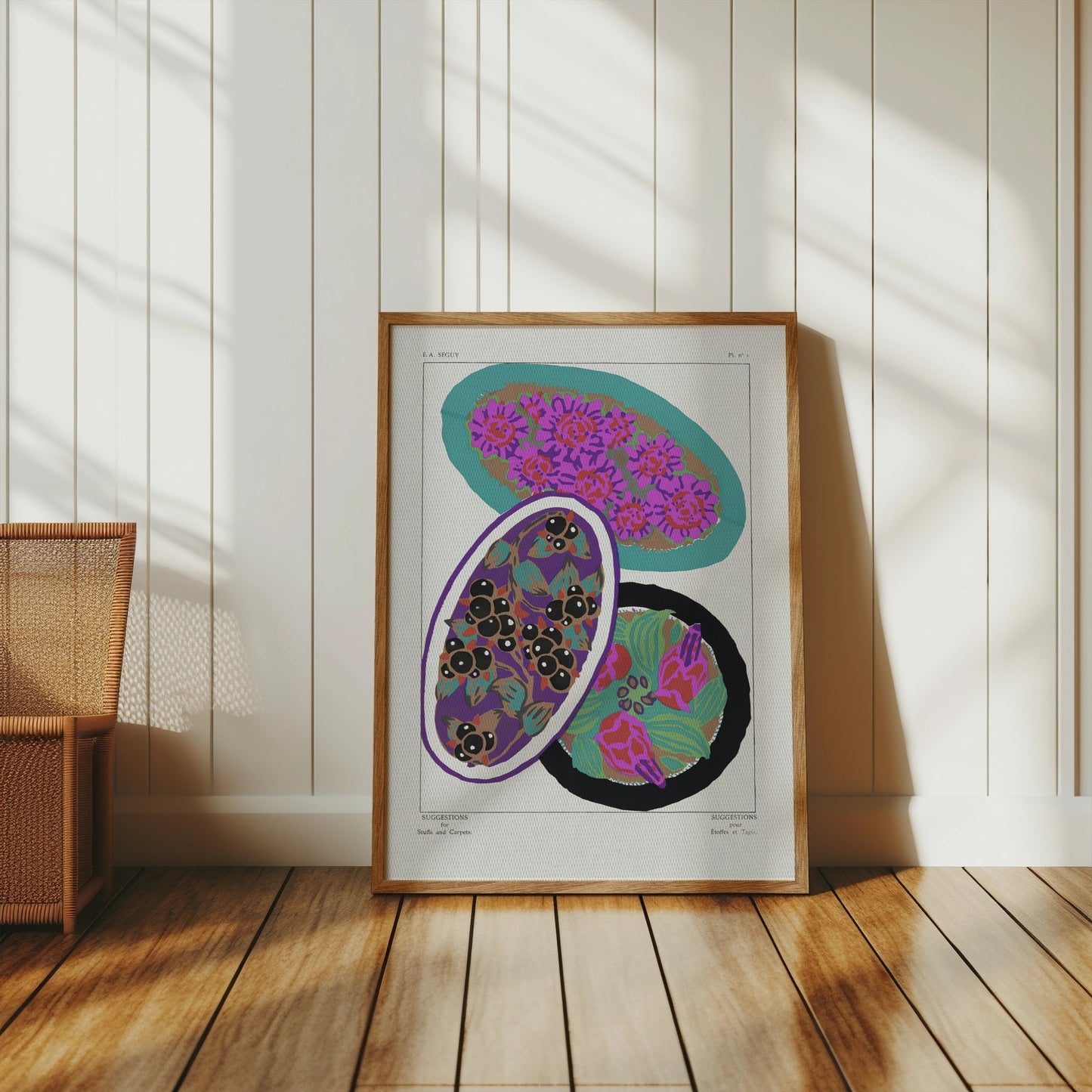 Premium Poster of Vibrant Floral and Abstract Rugs Art Print Posters